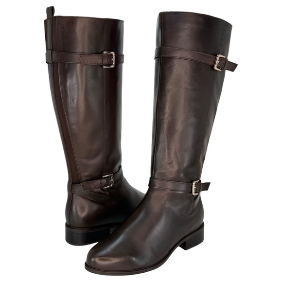 Rockport Harper Brown Leather Knee High Wide Calf Womens Boots Size 6.5M - Picture 12 of 16